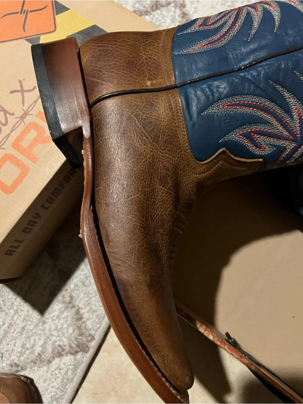 Ranchero Senteno Men's Brown & Navy Western Boots